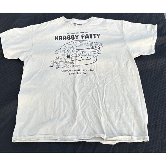 Nickelodeon SpongeBob T SHIRT "Krusty Krab" Krabby Patty Crusty Bikini Bottom Lg - Picture 2 of 9